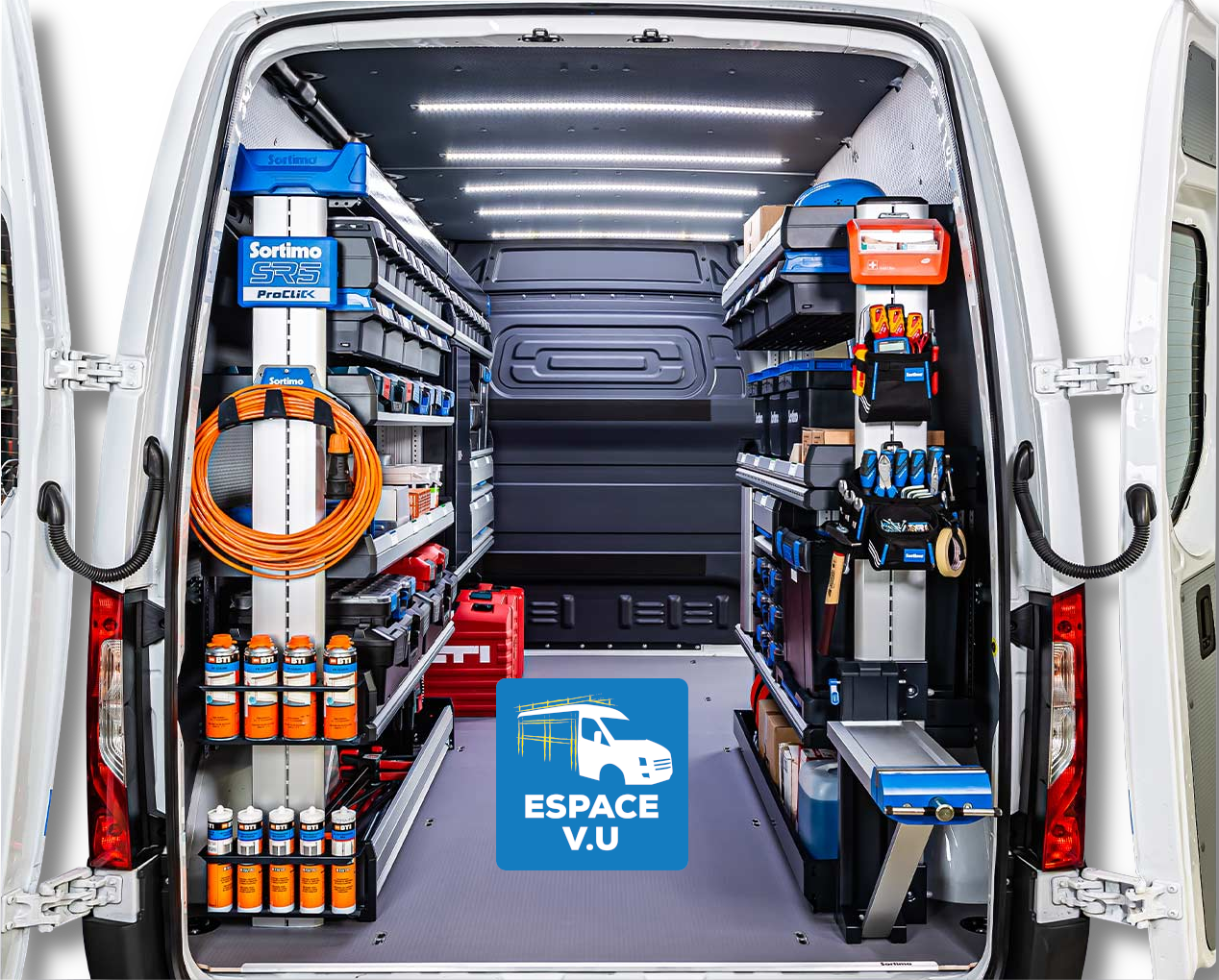 Aménagement modulaire métallique véhicule utilitaire atelier