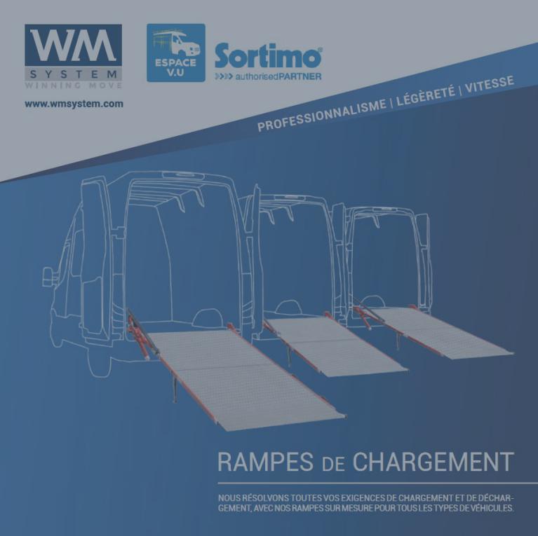 Catalogue de rampes de chargement pour véhicules utilitaires, équipement de fourgon et fourgonnette avec des rampes de chargement fixe, pivotante, charge lourde par Espace V.U Sarl, station Sortimo by Gruau.